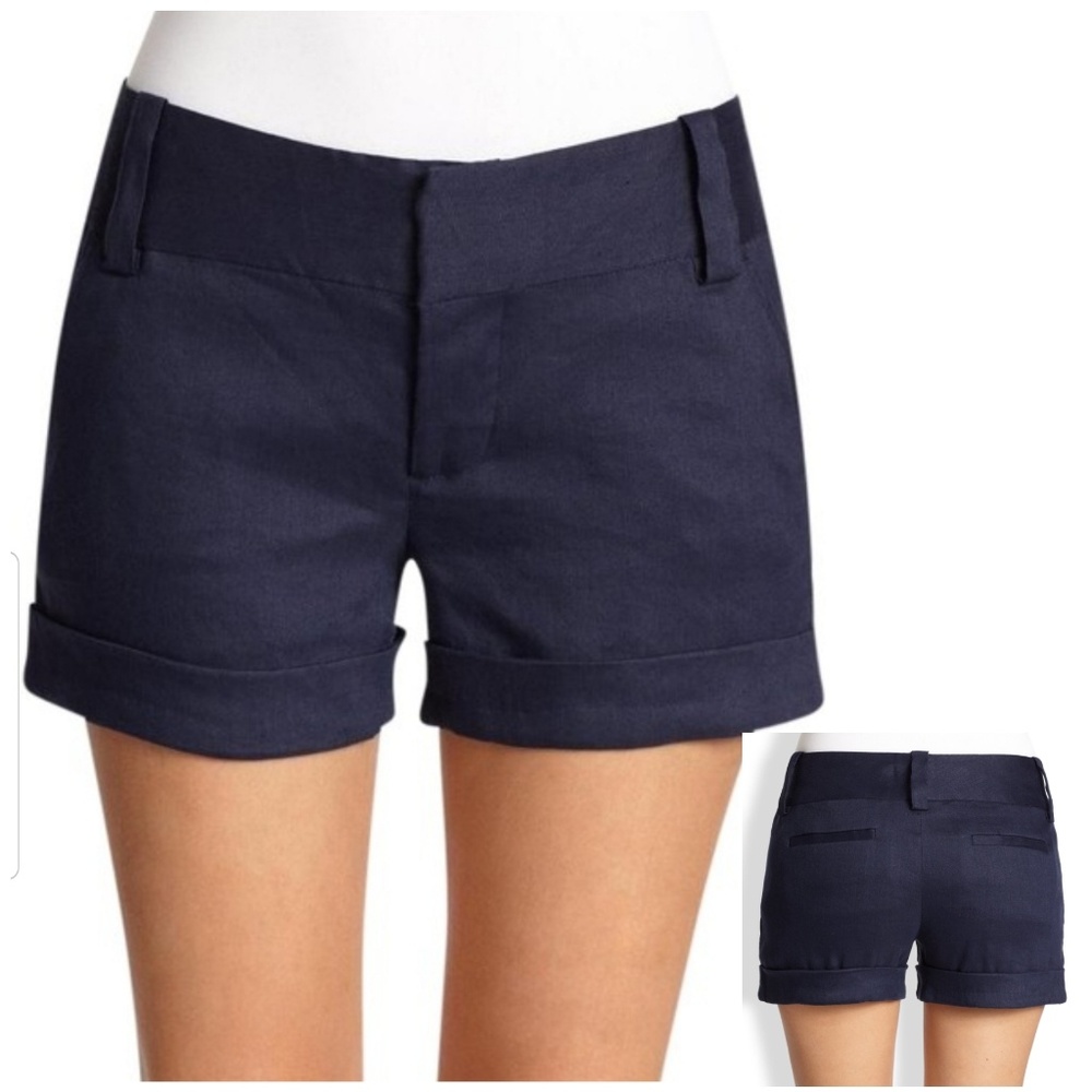 Alice + Olivia Navy Blue Women Shorts